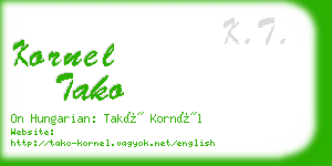 kornel tako business card